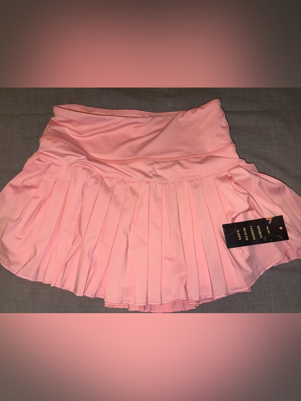 Pleated Pink Active Skirt with Built-In Shorts